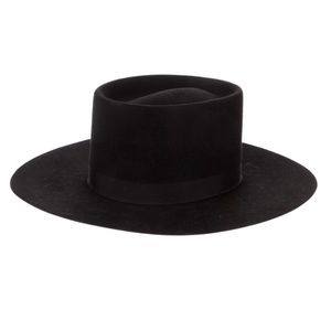 Nick Fouquet Black Suede Fedora Hat